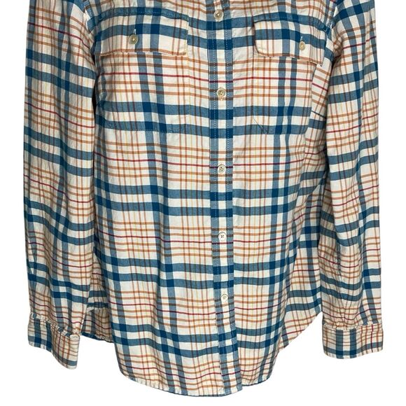 LL Bean Signature Flannel Shirt Womens M Plaid Cabincore Outdoor Lightweight - Picture 7 of 12